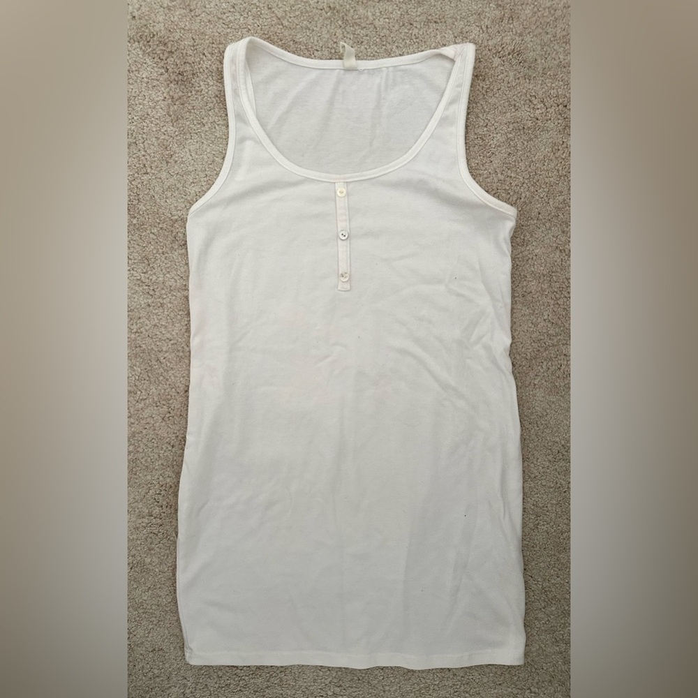 PinkBlush Ivory maternity tank with button detail size small